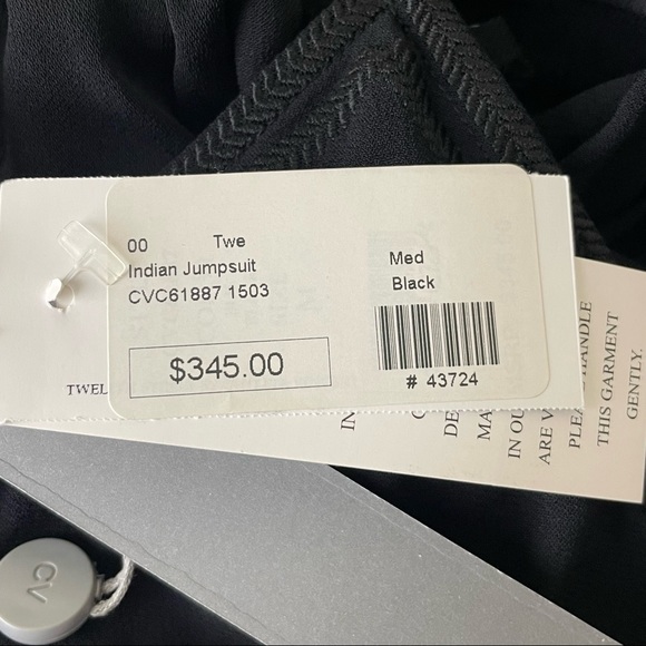 TWELFTH STREET BY CYNTHIA VINCENT NWT BLACK INDIAN JUMPSUIT IN BLACK MEDIUM - Picture 7 of 10